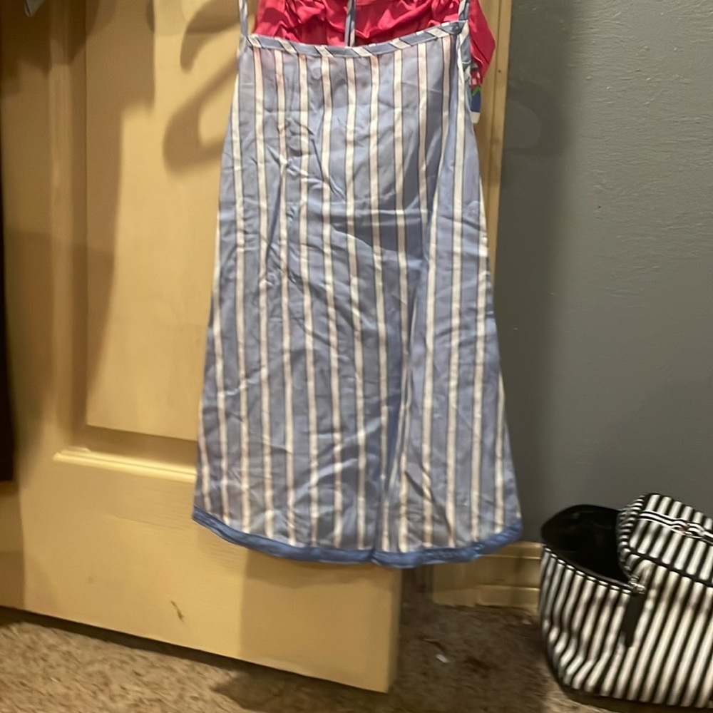 A blue and white unused dress